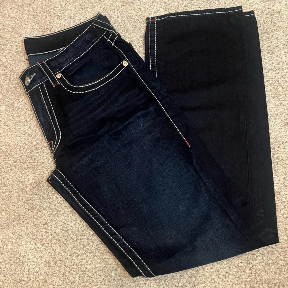 Vintage True Religion Men's Indigo Straight Jeans